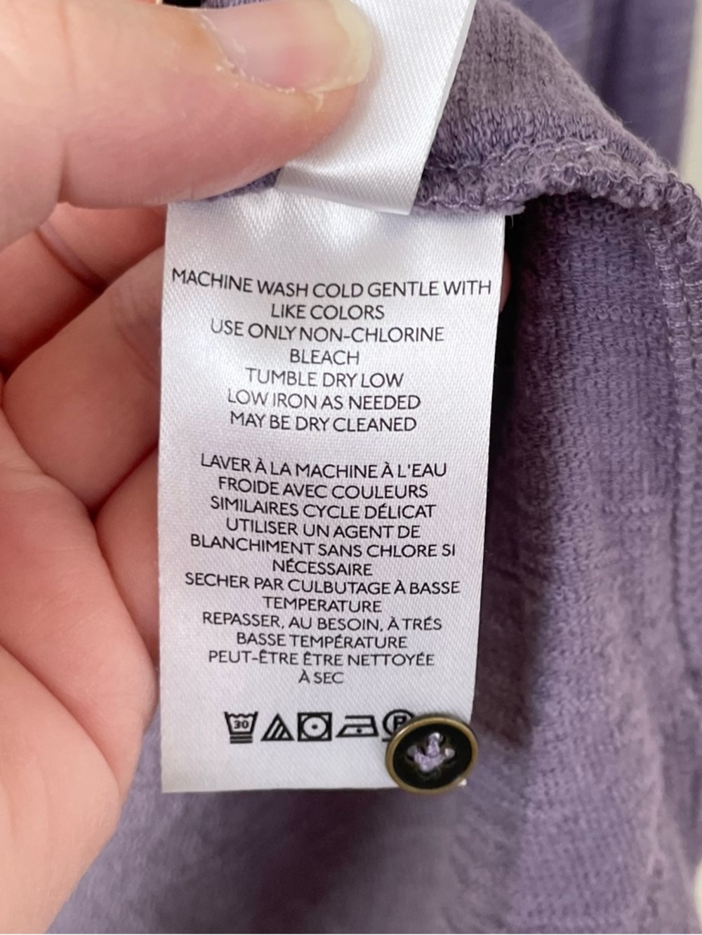 Anthropologie Pilcro Ruffled Henley Top S Small Purple Knit Popover Long Sleeve - Picture 10 of 11